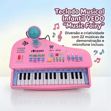 Piano infantil de 31 teclas, piano digital eletrônico com alto-falante e microfone integrados, teclado portátil para ini