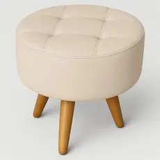 Puff Decor para Recepção Sala de Espera Resistente Confortável Pés de Madeira
