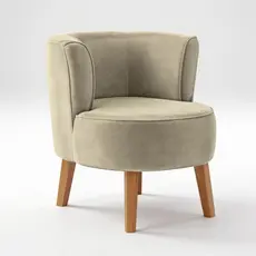 Poltrona Moderna Macia para Sala de Jantar Pés de Madeira Reforçado Tecido Veludo Elegante