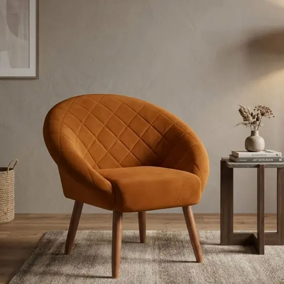 1 Poltrona Decor para Recepção Resistente Sala de Espera Pés de Madeira Tecido Veludo