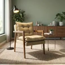 Poltrona em Madeira Maciça Confortável para Sala com Design Elegante Madeira Natural