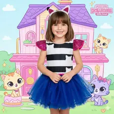 Fantasia Infantil Casa Magica da Gaby Luxo Premium com Tiara de Gatinho