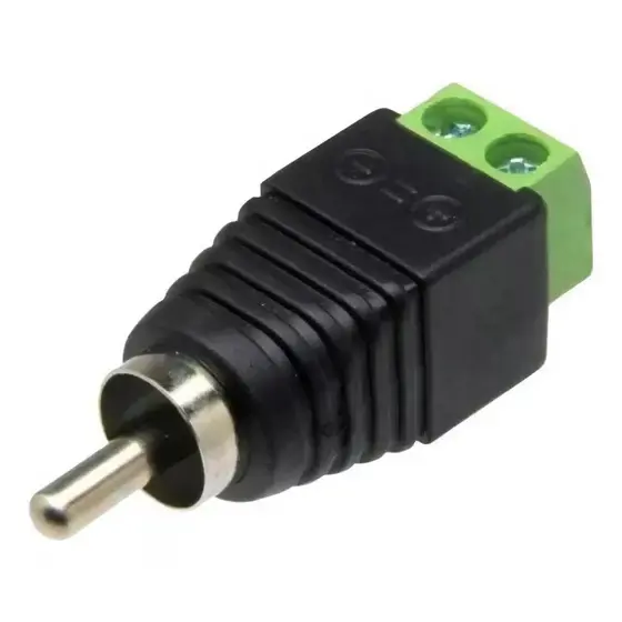 Conector Plug Rca Macho Com Borne - Cftv Audio Video Cctv Kit 5