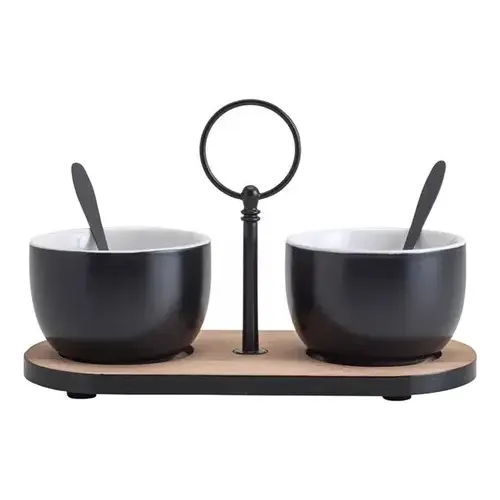 Conjunto Bandeja Lyor De Bambu 20cm X 9,5cm