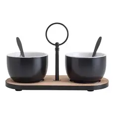 Conjunto Bandeja Lyor De Bambu 20cm X 9,5cm