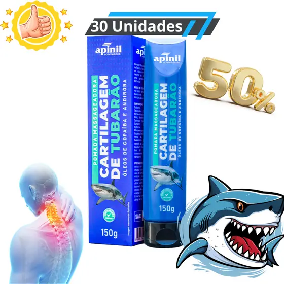 Kit 30 Cremes Cartilagem de Tubarão Apinil 150g Oferta para Revenda