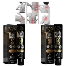 Kit 2 POMADAS MASSAGEADORA 50 ERVAS SUPER BLACK - 150G ALIVIO DE DOR DESCONFORTO MUSCULAR