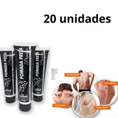 kit 20 Pomadas massageadora Preta Apinil 150g Alívio de Dores Musculares gel natural
