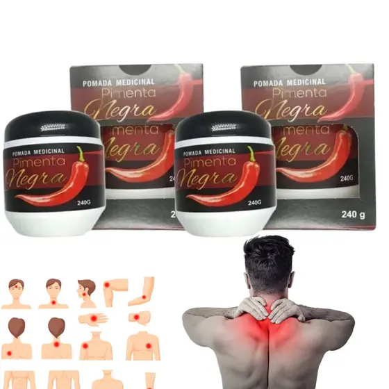 Kit 2 Pimenta Negra Anti-Inflamatória 240g Resultado Imediato