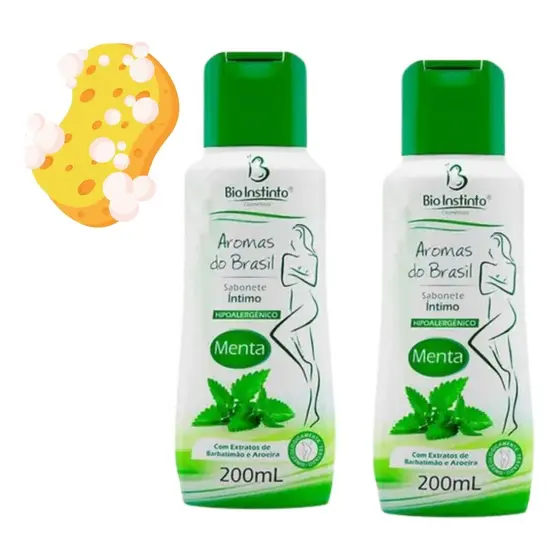 Kit 2 Sabonete Íntimo Feminino Menta Redutor De Odores