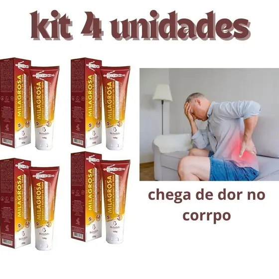 Kit 4 Gel Corporal Milagrosa Relaxamento Instantâneo