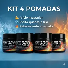 Kit 4 Pomada 30 Ervas Mary Life 250g Gel Massageador Alívio Muscular Bio Instinto Atacado