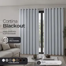 Cortina Blackout 80% Premium  3 Metros - Modelo para Varão/Ilhós - Corta Luz