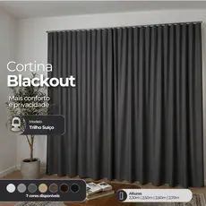 Cortina Blackout 6 Metros para Trilho Suíço Ideal para Quarto Sala Escritório Studio Veda Luz