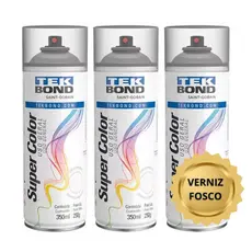 Verniz Spray Uso Geral Incolor Fosco Protege a Peças Obras de Arte Pinturas  350ML TEKBOND Kit com 3