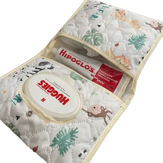 Porta Lenço Fraldas e Pomadas Portátil - 3 em 1 - Prático