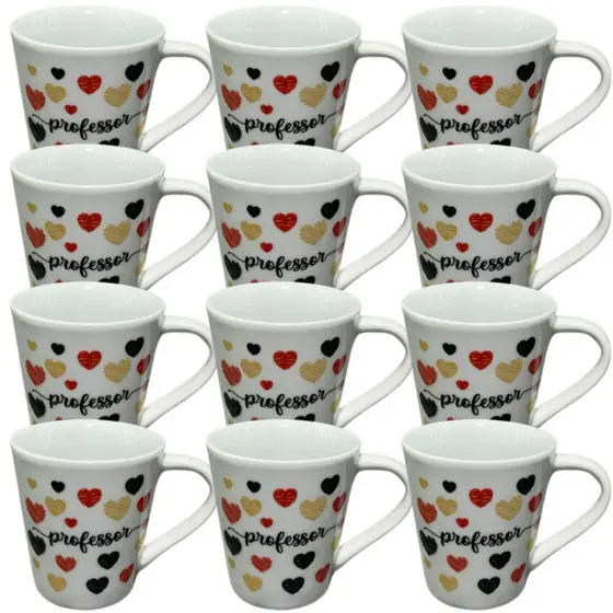 Kit Caneca Porcelana Dia dos Professor Xícara Café Chá Personalizadas Professores