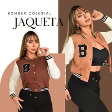Jaqueta bomber feminina moletom blusa frio casaco feminino colegial elegante moda inverno blogueira