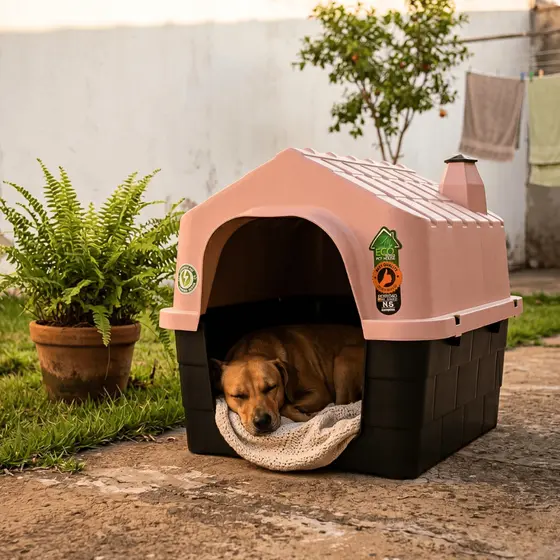Casinha de Cachorro Pequeno e Médio Porte N3 Desmontavel Casa Plastica com Proteção UV Resistente