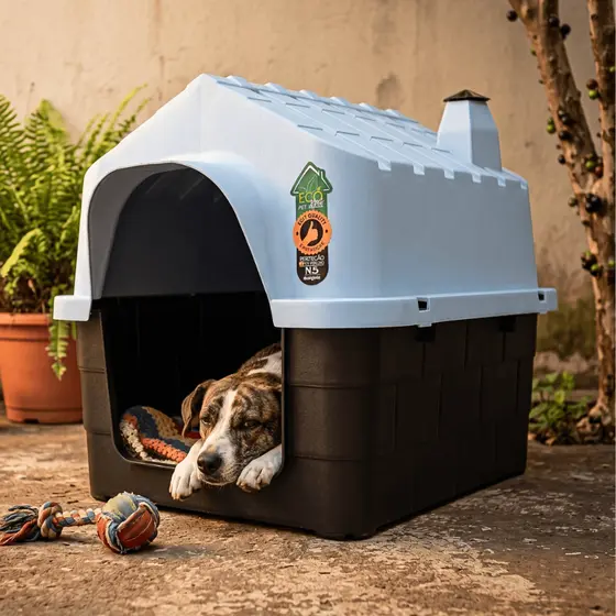 Casinha de Cachorro Grande e Médio Porte N4 Desmontavel Casa Plastica com Proteção UV Resistente