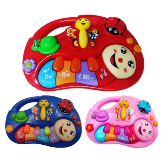 Brinquedo Infantil Teclado Piano Musical Borboleta Com Luzes