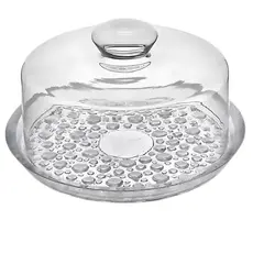 Queijeira Porta Queijo Vidro Tampa 21x16cm Cor Transparente