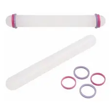 Rolo Maciço para Abrir Massa GRÁTIS 2 PARES DE ANEL NIVELADOR Ideal para Biscuit Pasta Americana C3861
