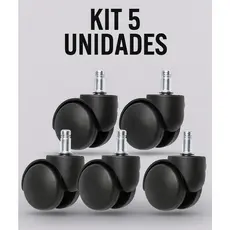 Kit 5 Rodinhas Rodízio Anti-risco Anti-ruido Cadeiras Giratórios Giratórias Escritórios Baixo Ruido