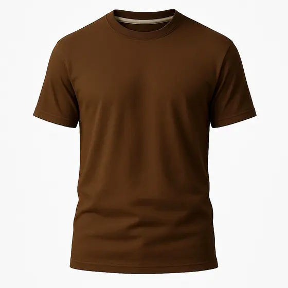 Camiseta Lisa Marrom Camisa Básica 100% Algodão Premium Casual Unissex Ótimo Conforto