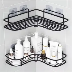 Prateleira Suporte Organizador para Banheiro Box Porta Shampoo Sabonete Sabão Canto com Adesivo p/ Parede Azulejo Vidro