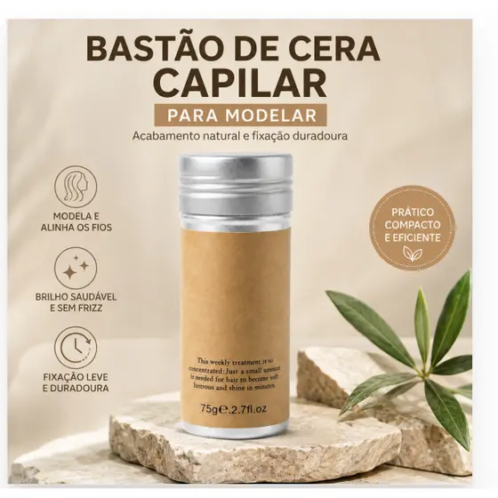 Bastão De Cera Capilar Para Modelar Hidratar , Controlar O Frizz , Organizar Pontas Duplas