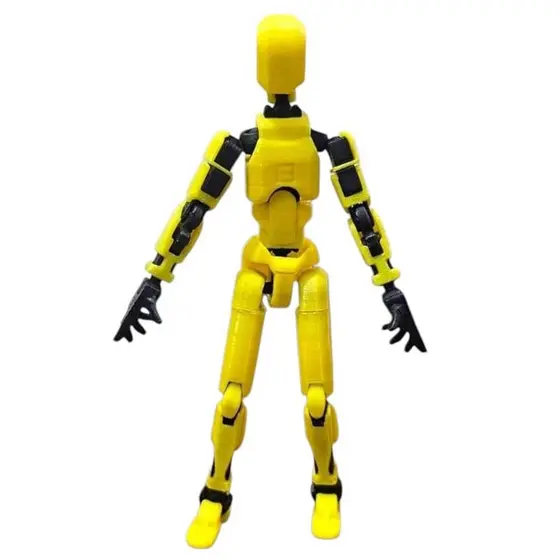 Boneco DESMONTADO Dummy 14 cm Brinquedo Articulado 3D Amarelo