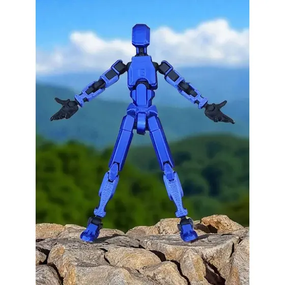 Boneco 100% Articulado Dummy 13 Figura de Ação Brinquedo Manequim Presente Infantil 14cm DESMONTADO Azul Safira/Preto