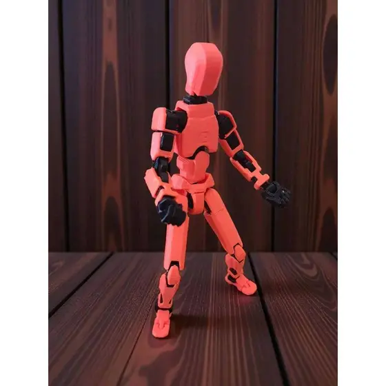 Boneco 100% Articulado Dummy 13 Figura Ação Brinquedo Manequim Infantil 14cm DESMONTADO Laranja Neon/Preto