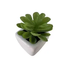 Mini Vaso de Cerâmica com Suculenta Artificial