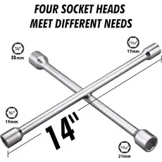 Chave De Roda Cruz 17-19-21-23mm Profissional 4 Bocas Universal Ferramenta Pronta Entrega