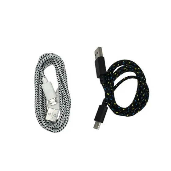 Cabo V8 CV8T1M 1 metro Em tecido corda resistente reforçado Carregador Cabo USB