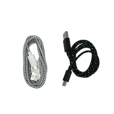 Cabo V8 CV8T1M 1 metro Em tecido corda resistente reforçado Carregador Cabo USB