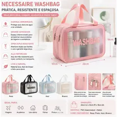 Necessaire Bolsa Feminina Grande Dupla Camada Porta Maquiagem Batons Multiuso Divisorias-322