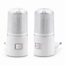 Kit 2 Luminária Mini Abajur Luz Noturno Led Tomada Bivolt Quarto Escritório Luz Suave LED Lâmpada Berço
