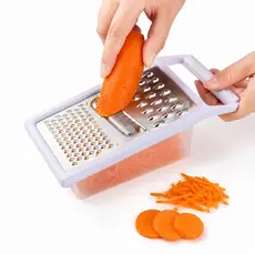 Ralador Multiuso 3 em 1 Com Reservatorio Inox Cortador Legumes Frutas Queijo Chocolate
