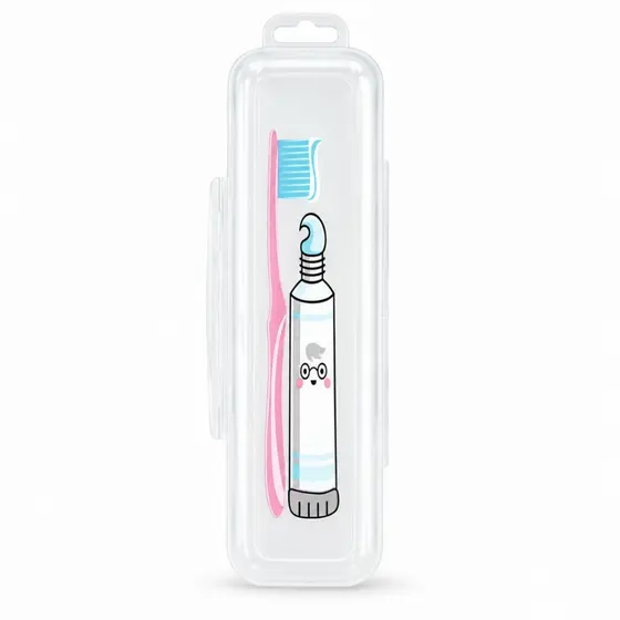 Porta Escova e Pasta Dental Plástico Multiuso para Viagem Bolsa Escola Transparente