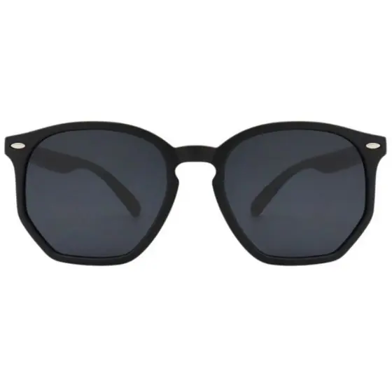 Óculos de Sol Hexagonal Preto Fosco - Proteção UV400, Design Moderno, Unissex