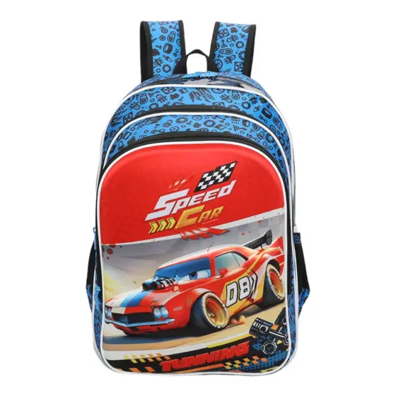 Mochila Infantil Menino De Carros Escolar Com Alças Masculina Relampago McQueen Alto Relevo