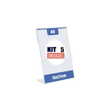 Display L 15x21 A5 Acrílico Balcão Mesa Cardápio Kit 5