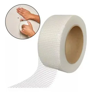 Kit Fita Telada Adesiva Fibra de Vidro 48mm x 20m Drywall Branca Kit com 1,2,3,4,5 e 10 fitas