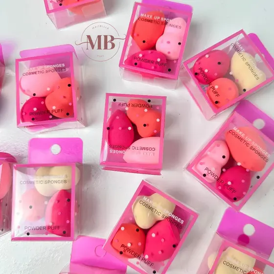 Kits Mini Esponja Esponjinha Para Maquiagem Gota Blender Rosto Base Corretivo Contorno