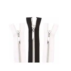 Zíper Nylon Aluminizado Separável para Jaquetas Blusas Coletes Kit 5 Unidades Tamanhos 60 a 80cm