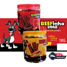 Bifinho 1, 2 ou 3 BEEFinho Bone 1 KG Petiscos Cães Cachorro Pet Premium