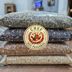 Kit 4 Painço CHEF dos PÁSSAROS: Preto, Vermelho, Verde e Alemão 250g de Cada
